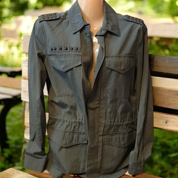 Mudd Army Green Studded Military Jacket - Picture 15 of 17